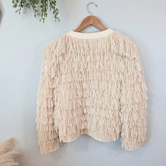 St. John Vanilla Textured Teddy Cardigan Sz. Small